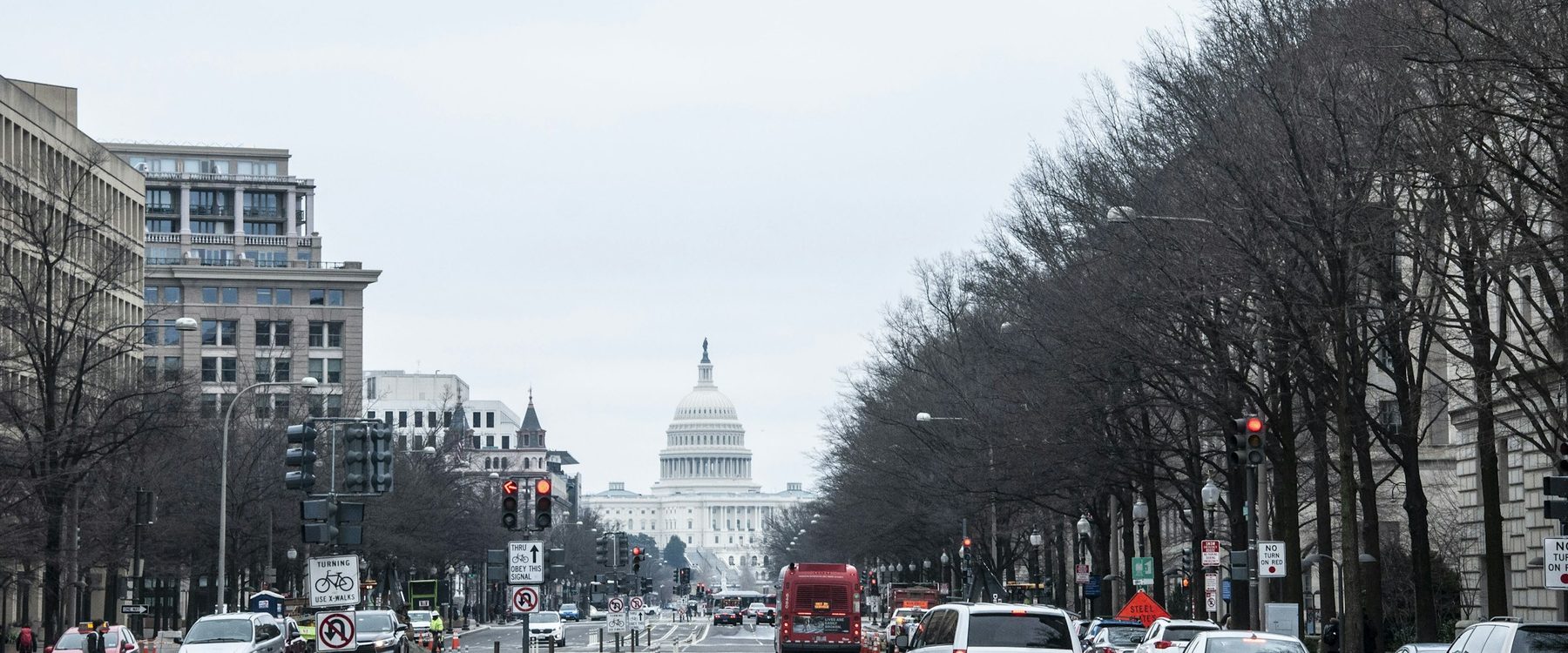 Pennsylvania Avenue in Washington, DC, looking toward the U.S. Capitol
